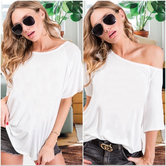 Infinity Raine Tops - SIMPLY THE BEST LOOSE FIT TEE-OFF WHITE